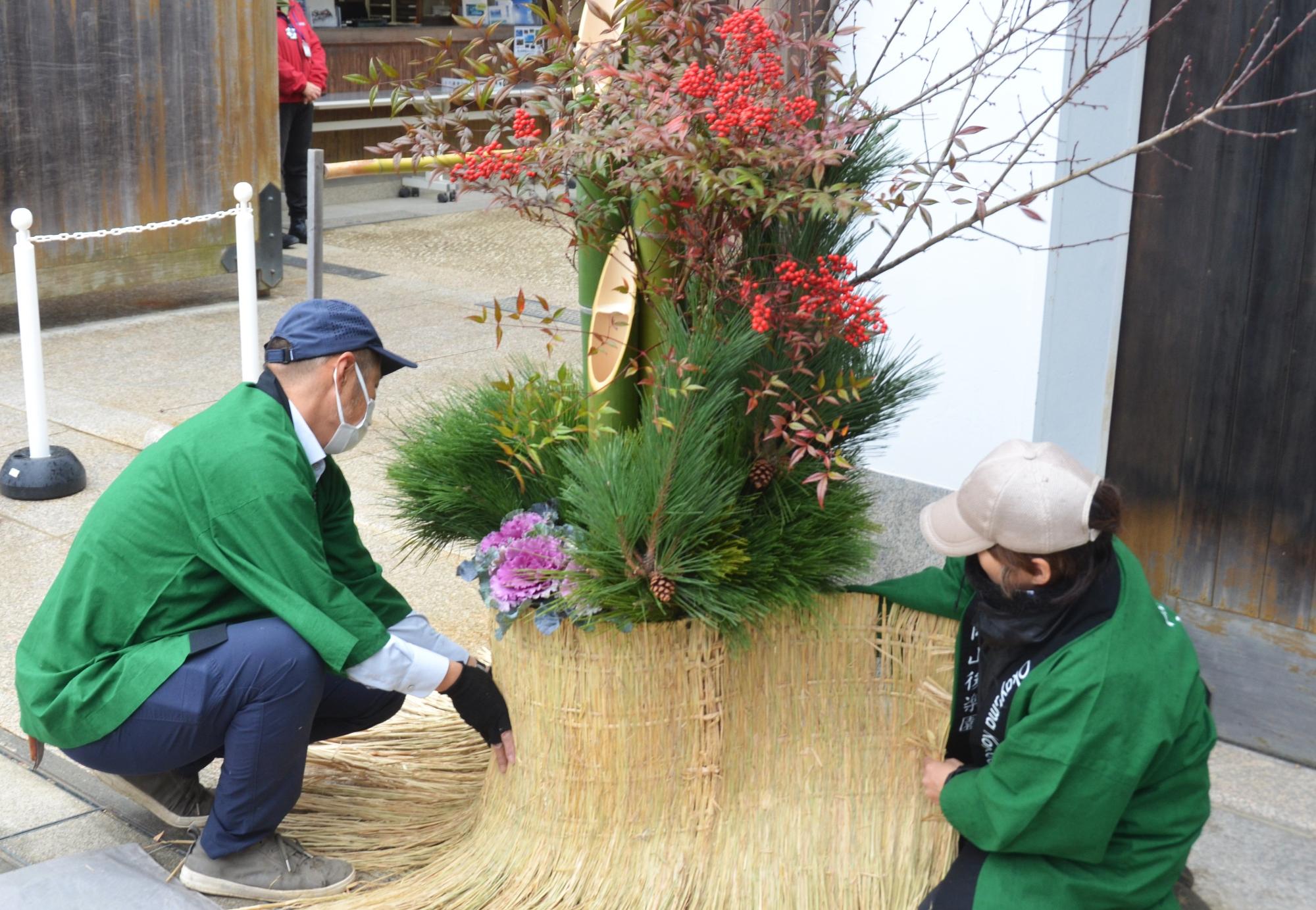 門松の準備風景